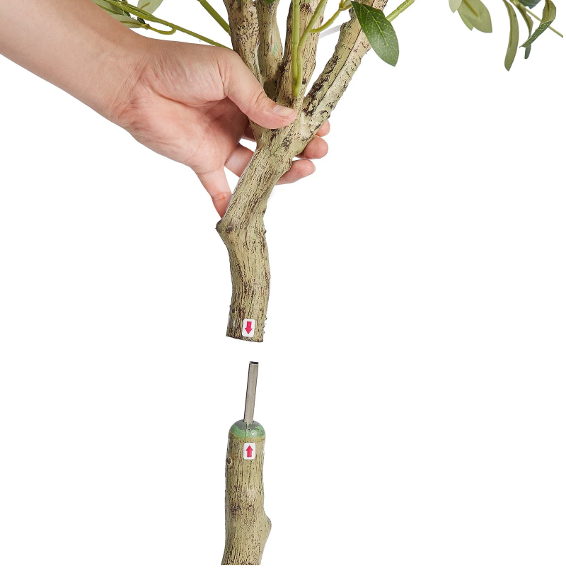 6ft artificial olive tree with a moss-topped potted base - view 2