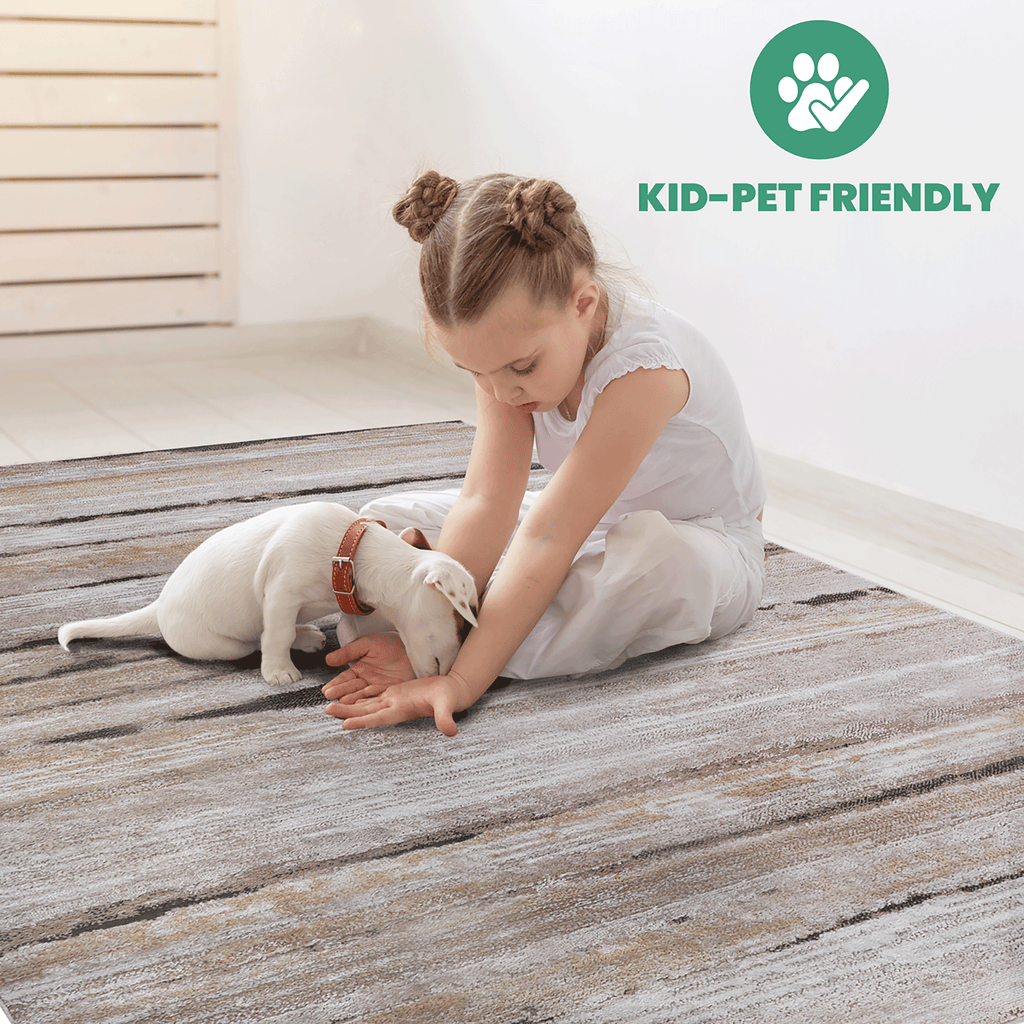 Brown striped doormat rug - view 4