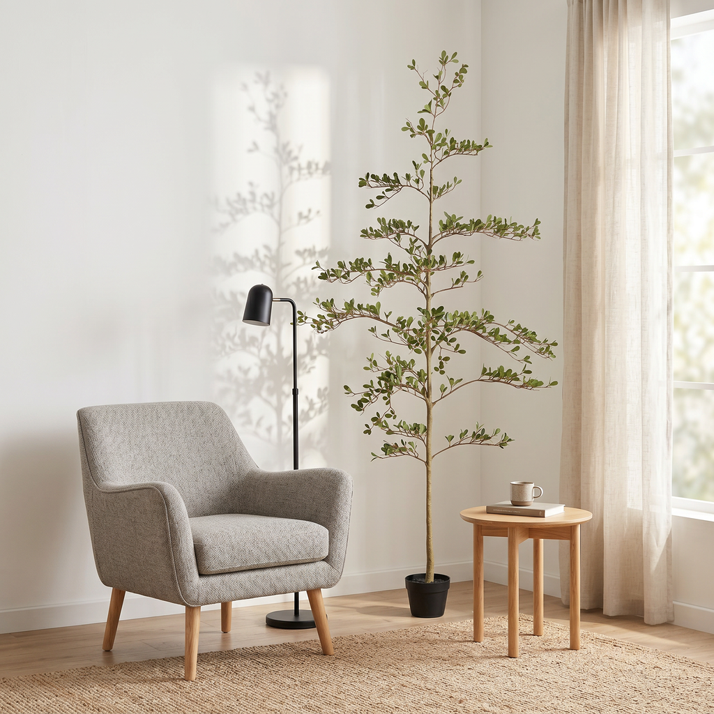 6ft artificial olive tree in a weighted matte black pot - view 4