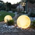 Moon globe outdoor light, spherical lamp with moon-surface texture