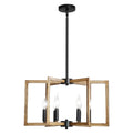 21.6 inch 6-light chandelier in a weathered wood finish
