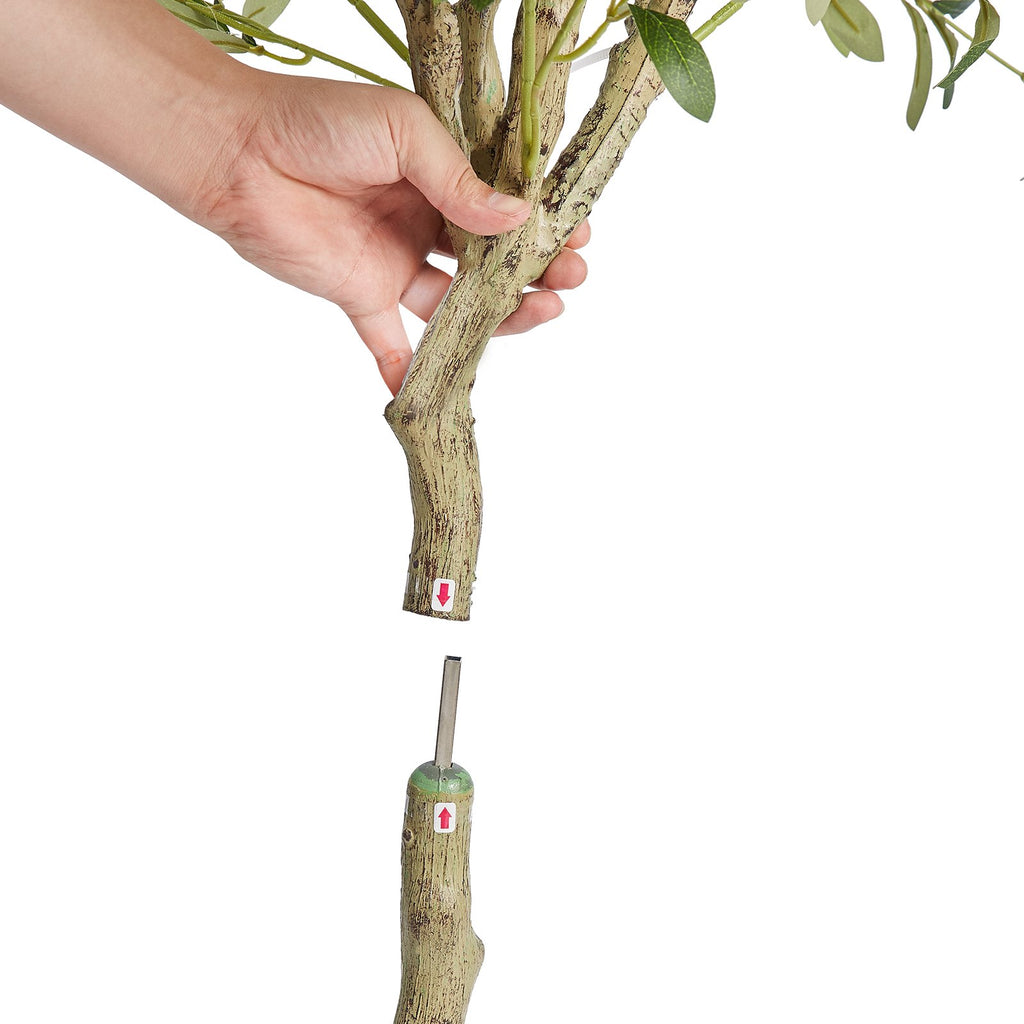 5ft artificial olive tree with a weighted base - view 2