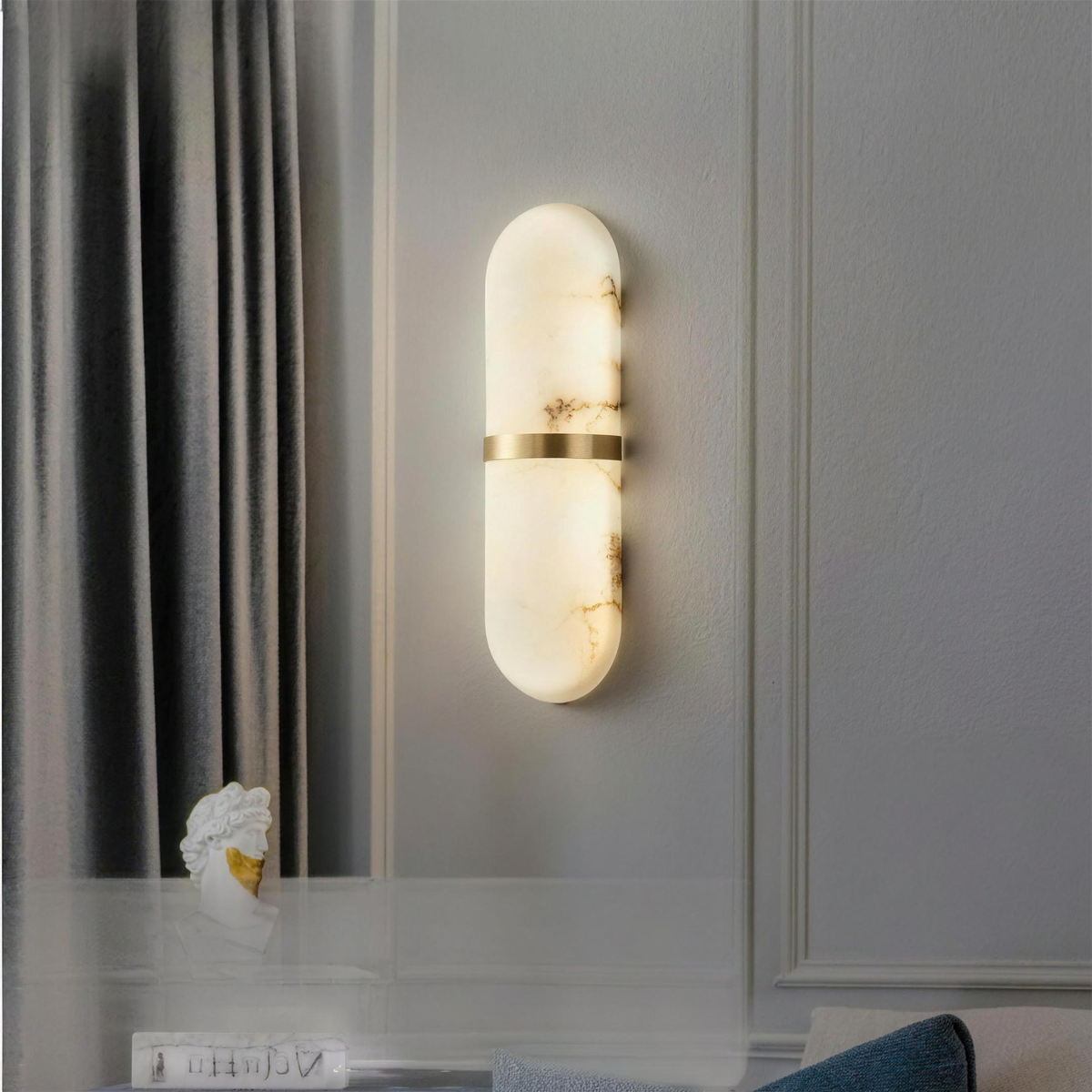 Marble and iron wall lamp - view 2