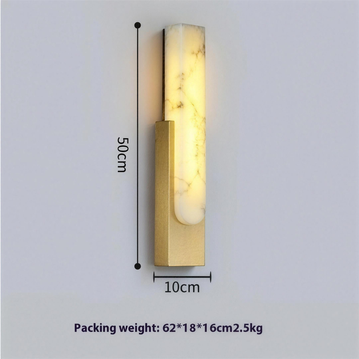 Marble and iron wall lamp - view 5
