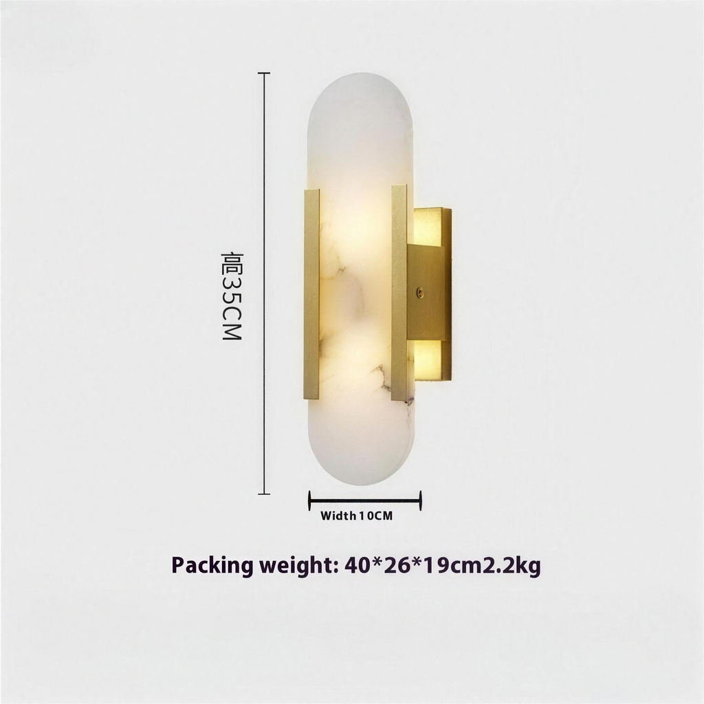 Marble and iron wall lamp - view 9