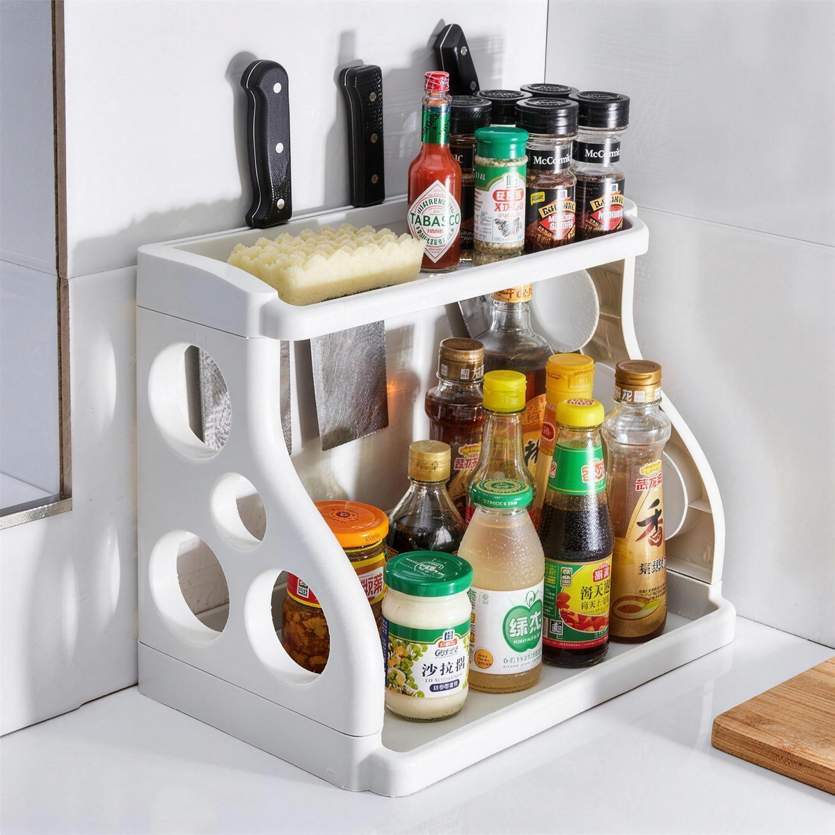 Folding kitchen storage rack - view 2