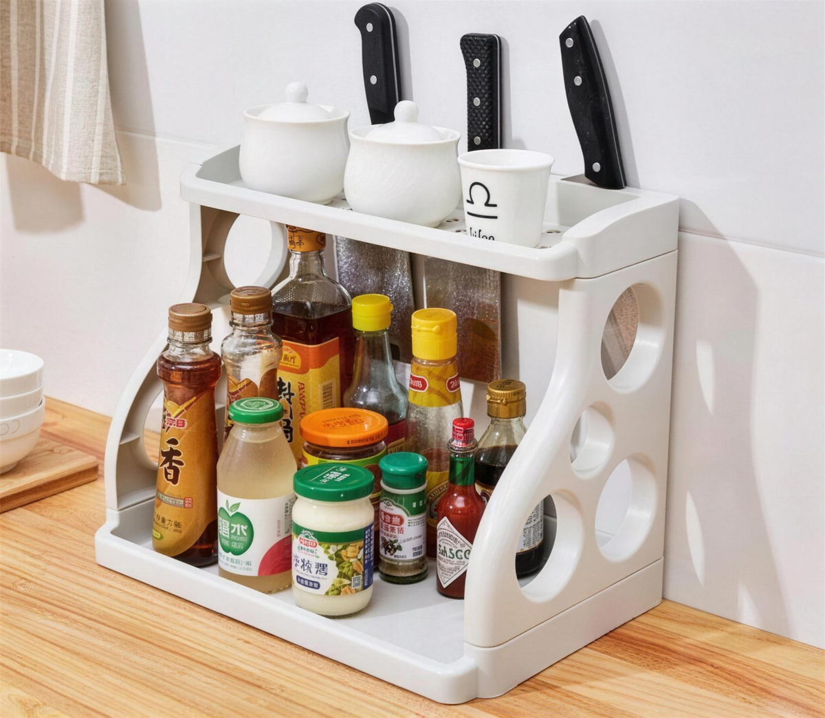 Folding kitchen storage rack - view 4