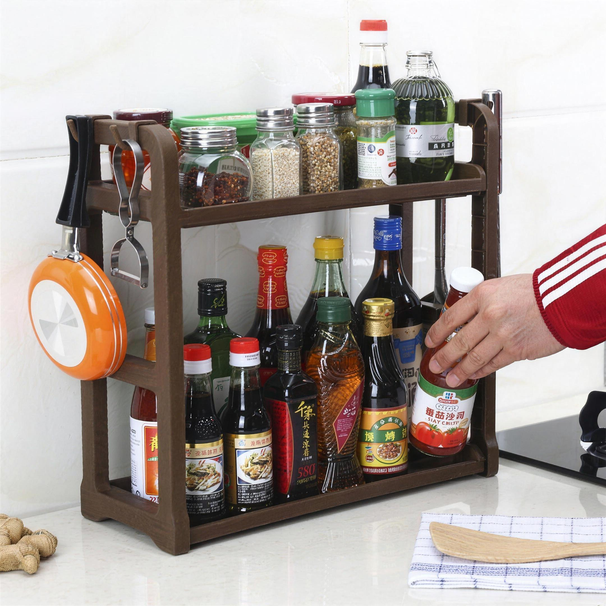 Folding kitchen storage rack - view 6