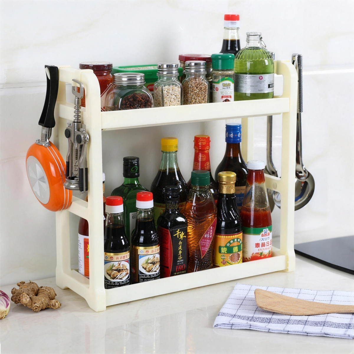 Folding kitchen storage rack - view 8