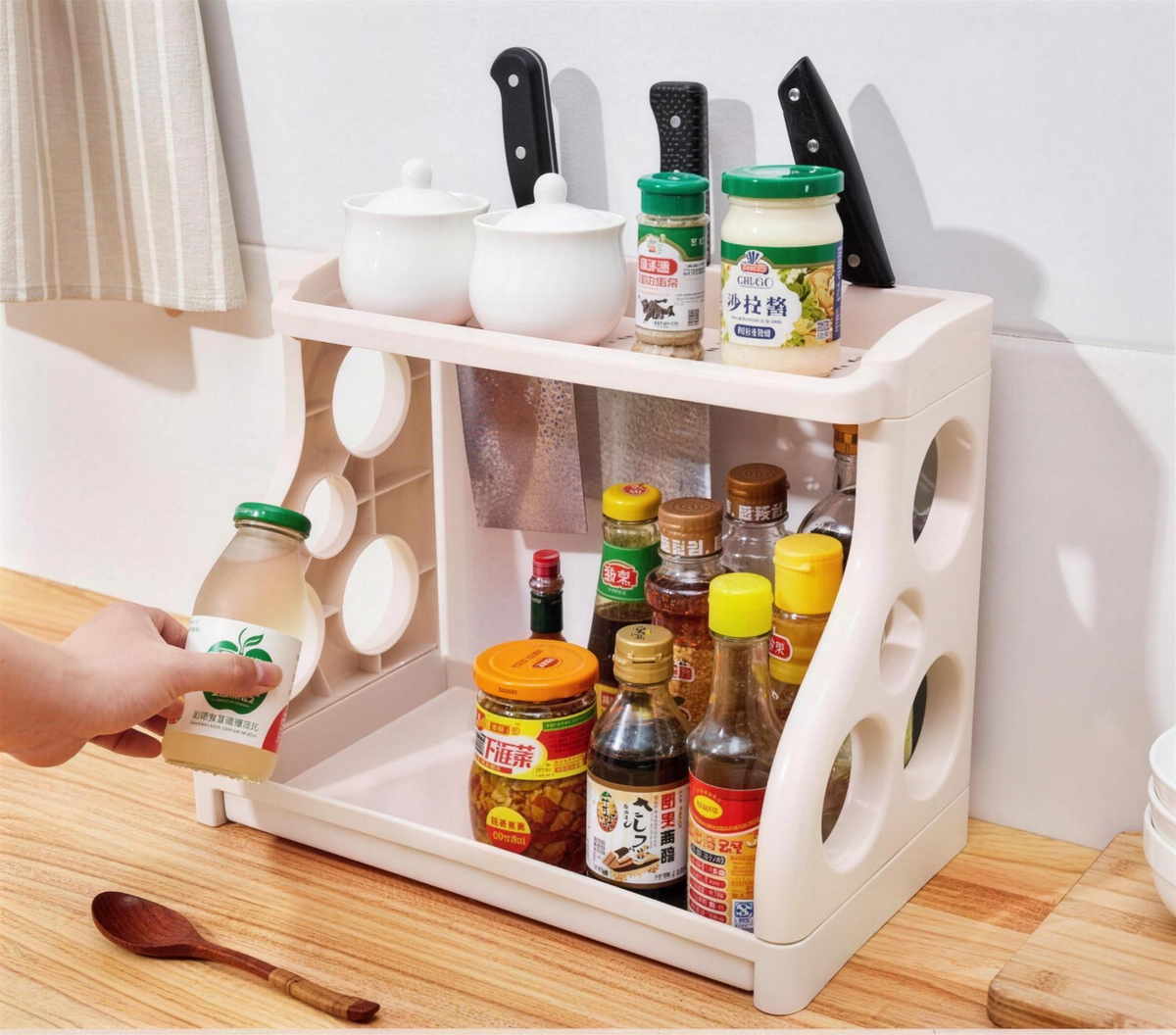 Folding kitchen storage rack - view 9