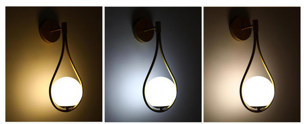 Nordic bedside wall lamp with milk white glass shade - view 10