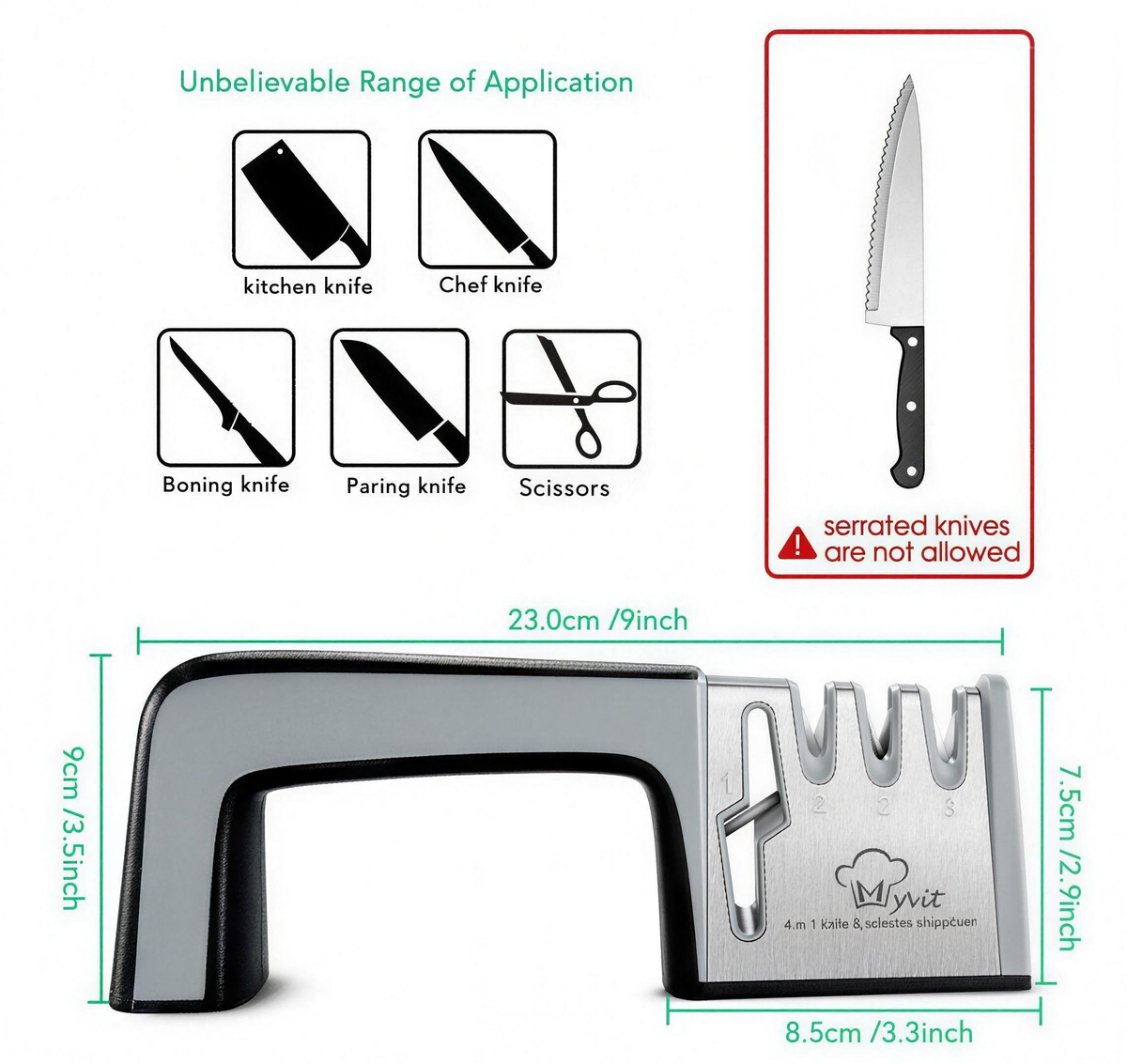 Four in one kitchen knife sharpener - view 5